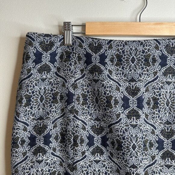 Talbots Skirt Womens Sz 18 Medallion Print A Line Midi Zip Wool‎ Blend Preppy - Picture 2 of 10
